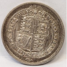 GREAT BRITAIN UK 1887 . SIXPENCE . ERROR . WITHDRAWN